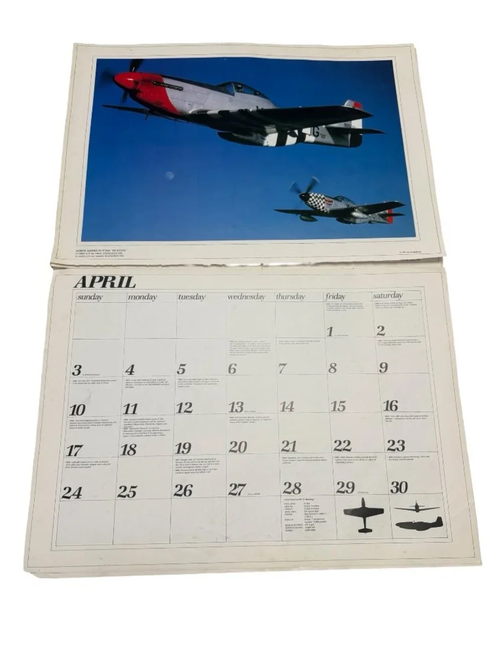 1983 Ghosts A Time Remembered Warbirds Aviation Calendar Partial Philip Makanna